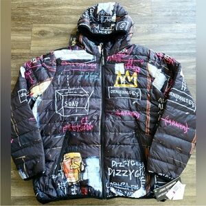 Jean-Michel Basquiat x Members Only Alchemy Puffer Jacket Men’s Size MED NWT